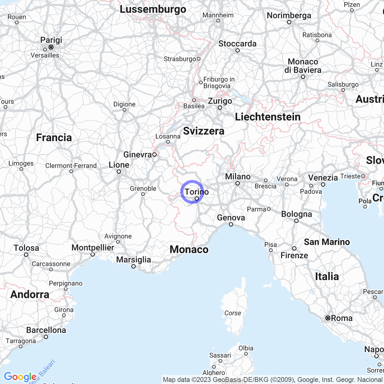 Mappa di Cascina Ressia in Cafasse