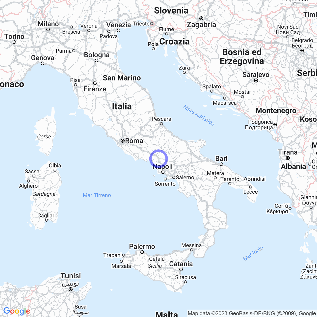 Mappa di Poza in Caianello