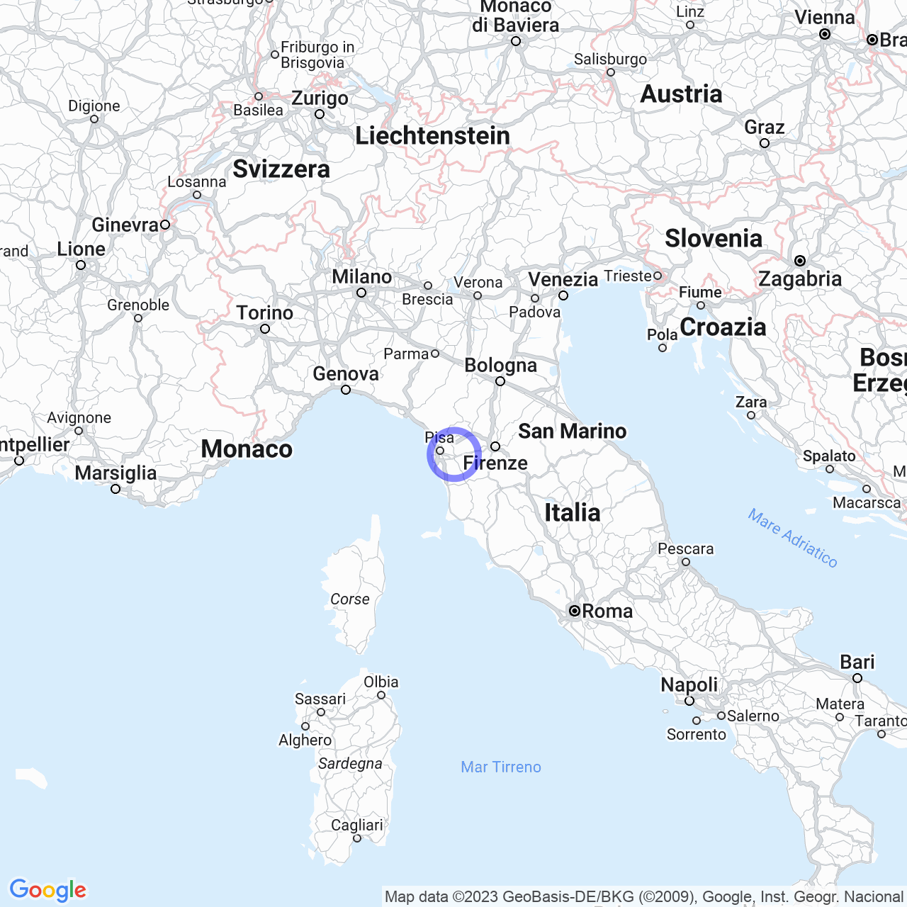 Mappa di La Botte in Calcinaia