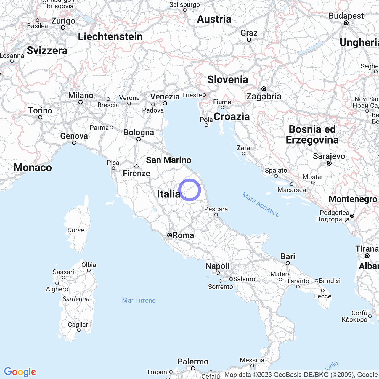 Mappa di Bistocco in Caldarola