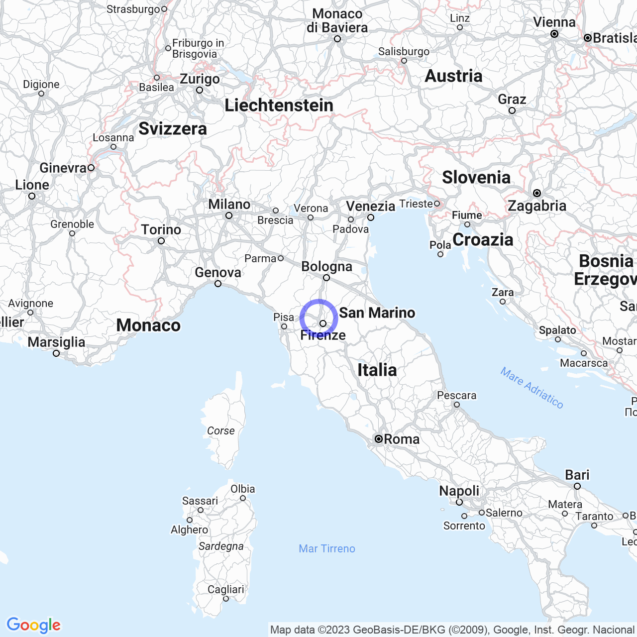 Mappa di Travalle in Calenzano