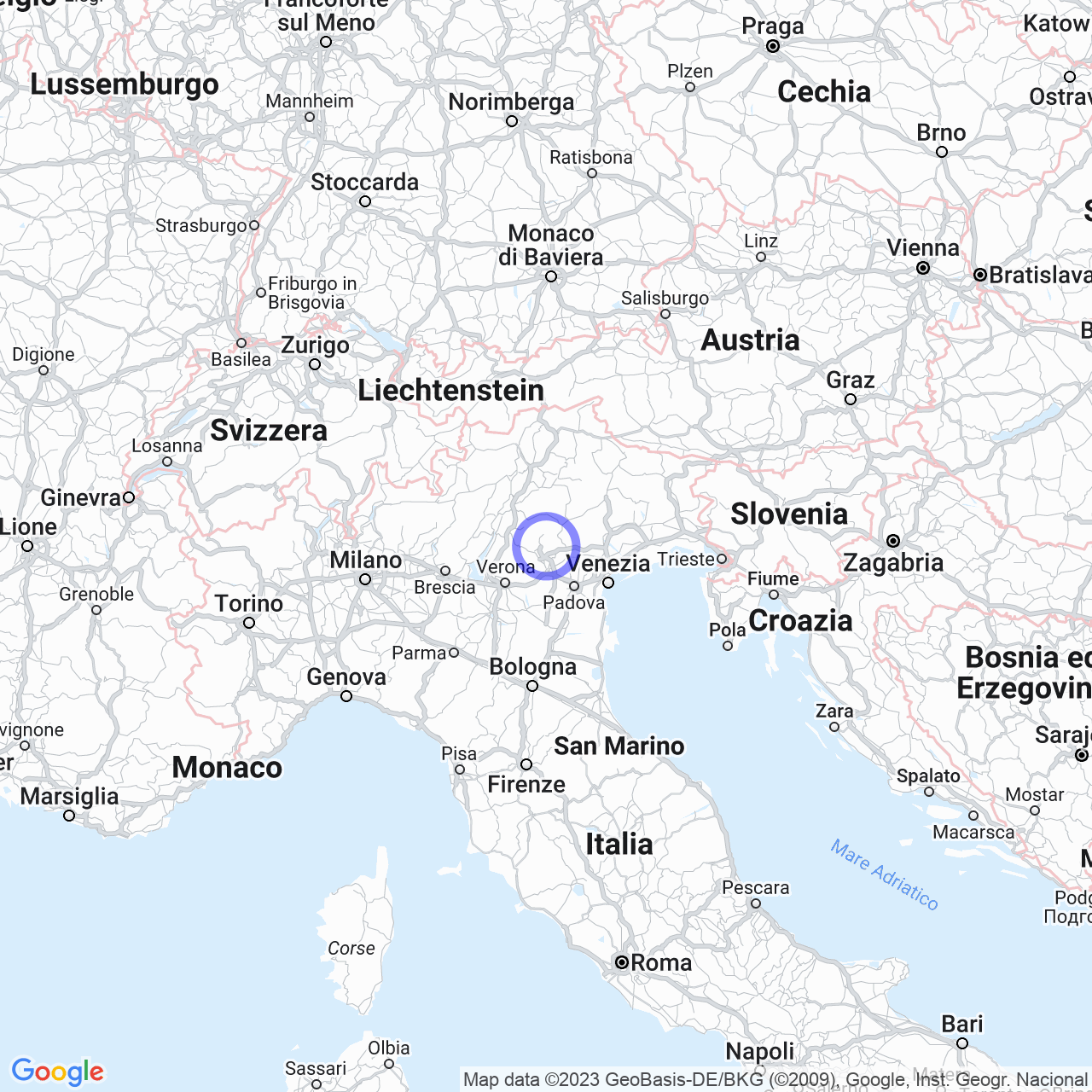 Mappa di Monte in Calvene