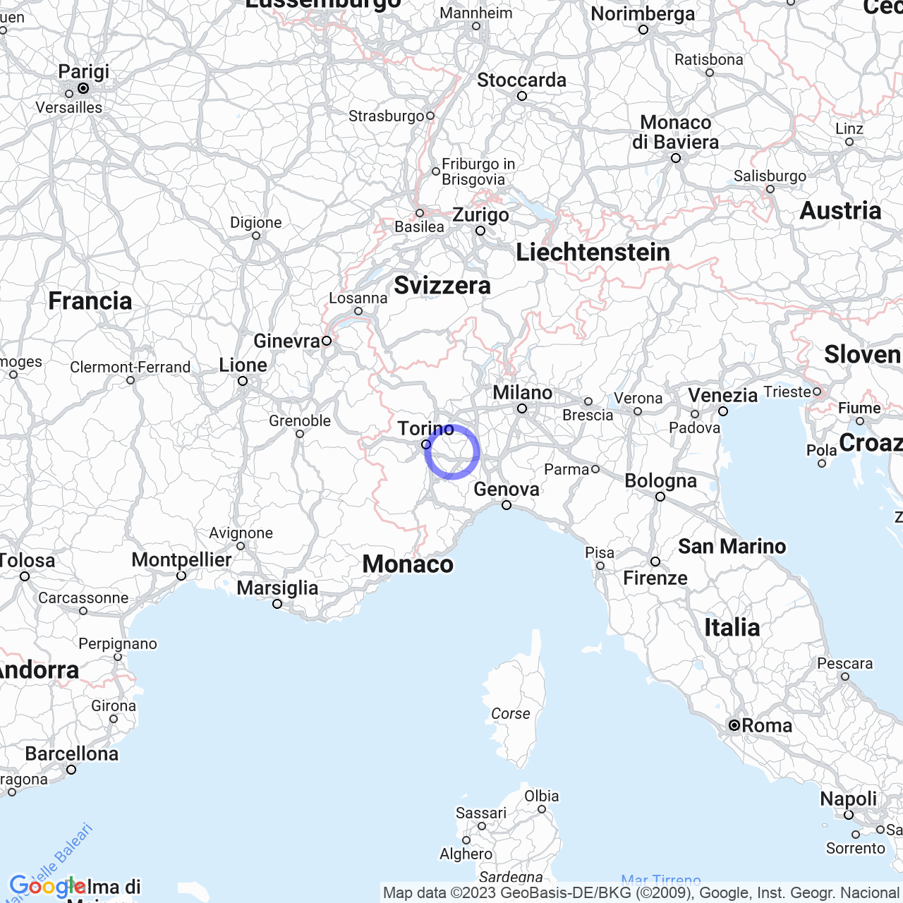 Mappa di Bastia in Camerano Casasco