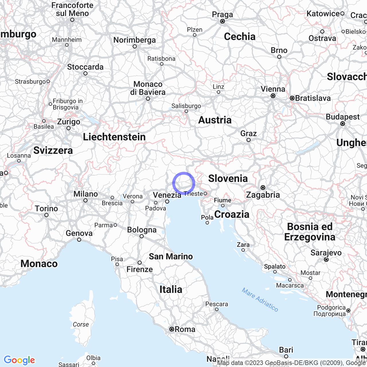 Mappa di Glaunicco in Camino al Tagliamento