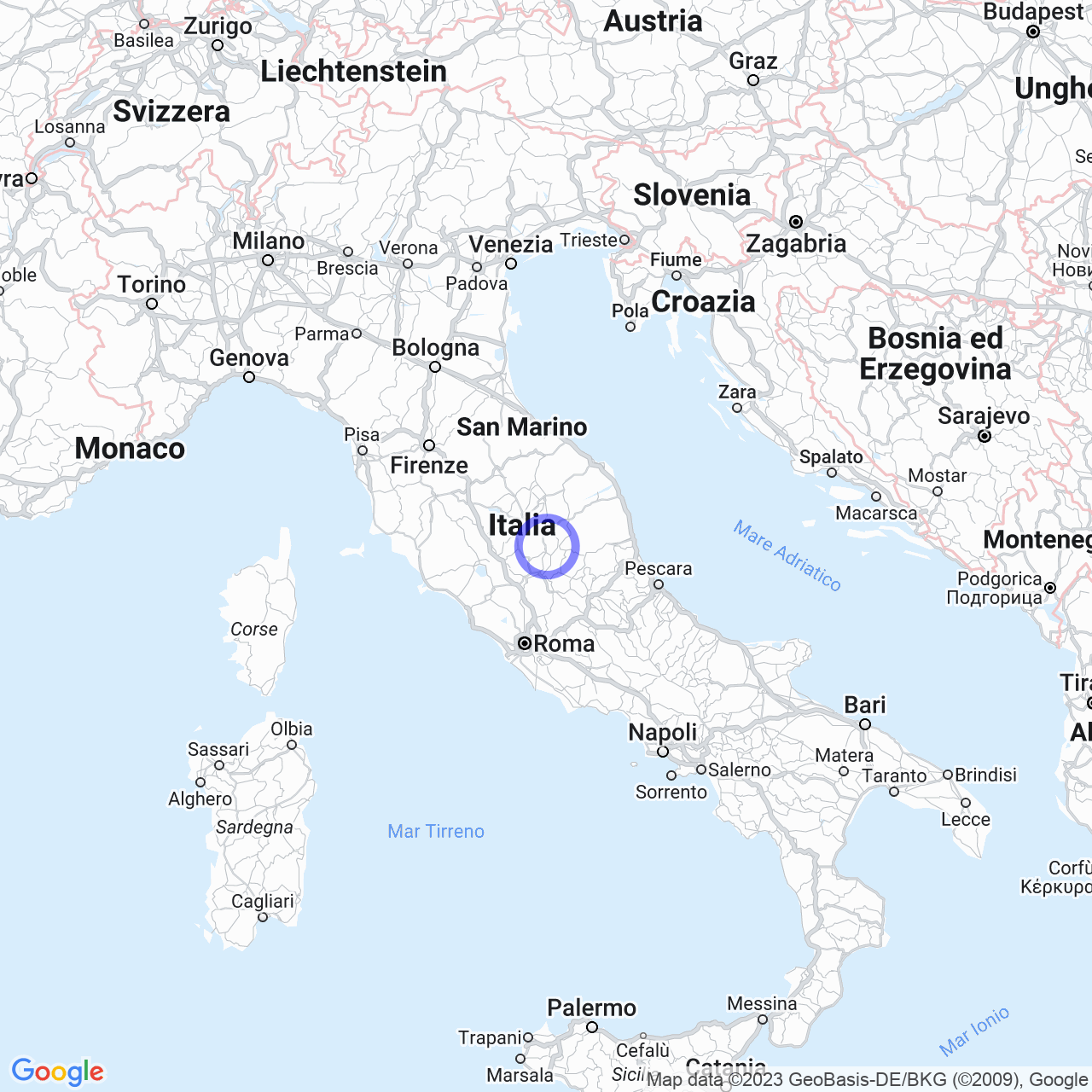 Mappa di Agliano in Campello sul Clitunno