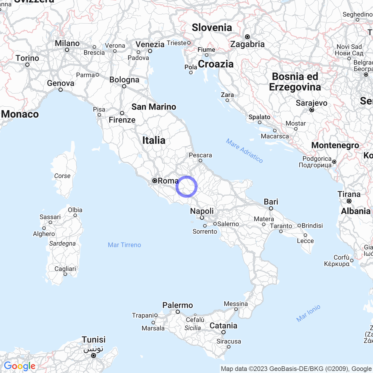 Mappa di Treo II in Campoli Appennino