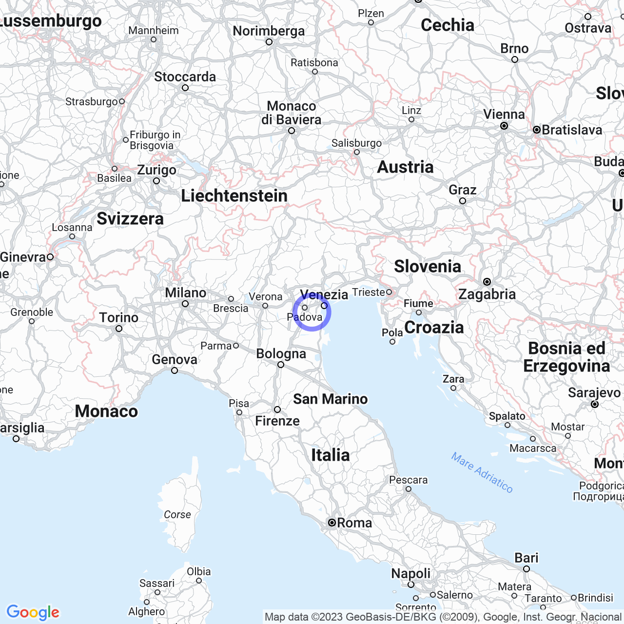 Mappa di Bojon Matterazzo Via Rivelli in Campolongo Maggiore