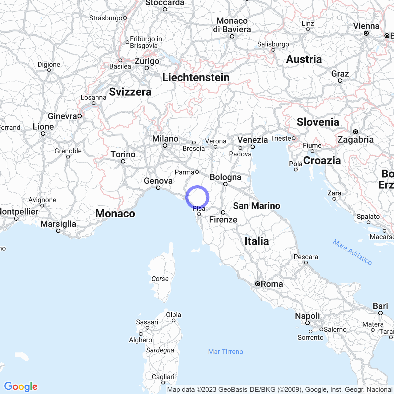 Mappa di Cascianella in Camporgiano