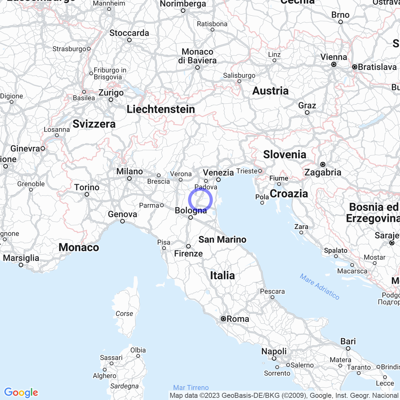 Mappa di Croce del Sud in Canaro