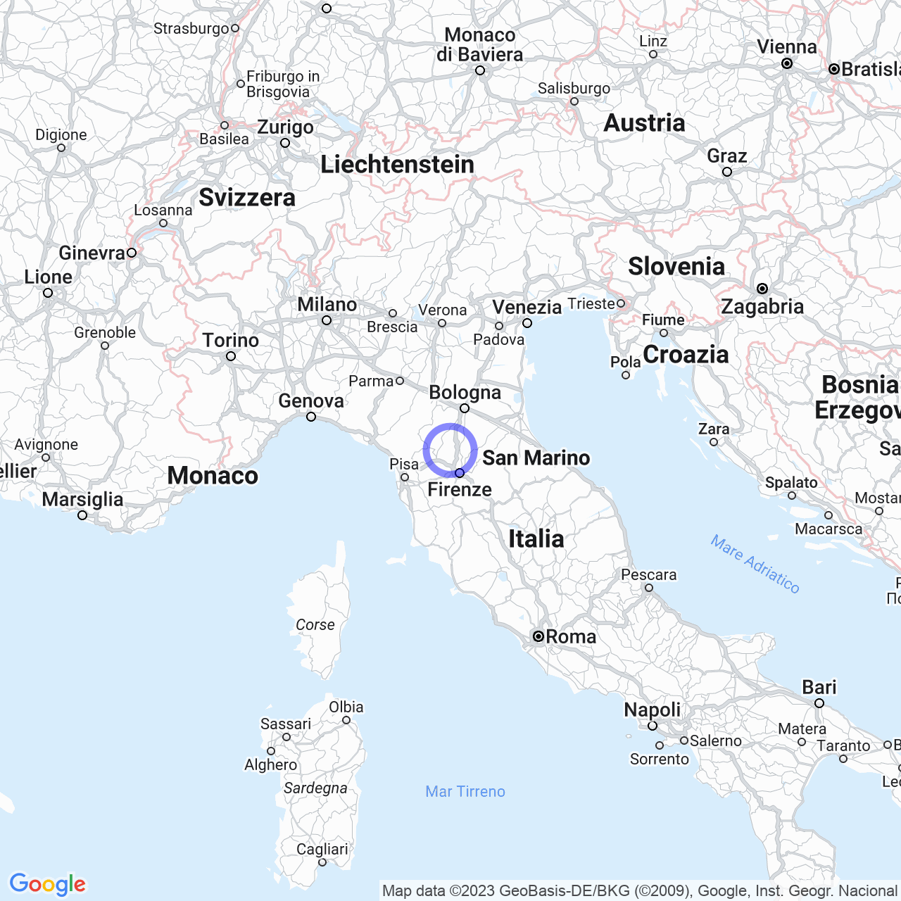 Mappa di Trebbio in Cantagallo