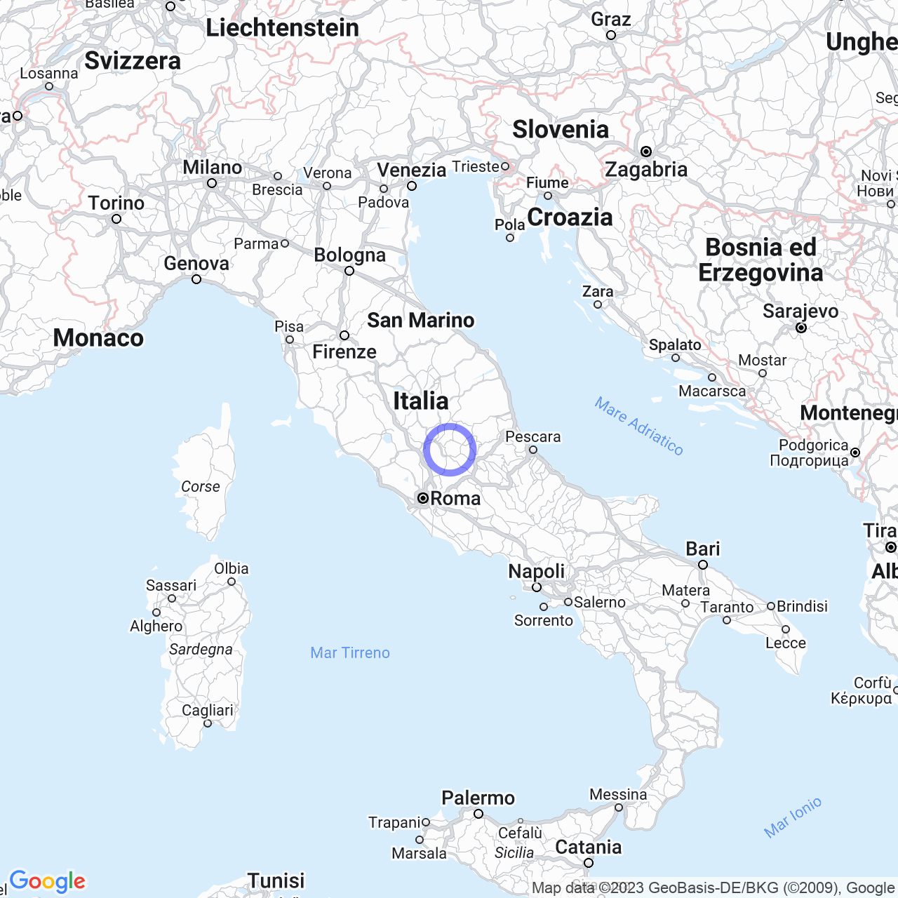 Mappa di Lasca in Cantalice