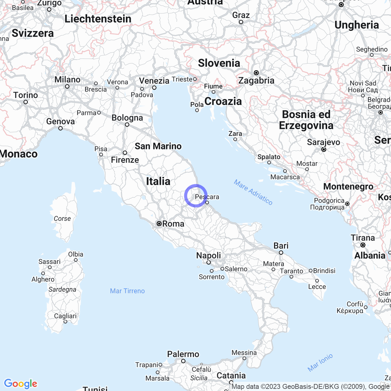 Mappa di Valle Canzano in Canzano