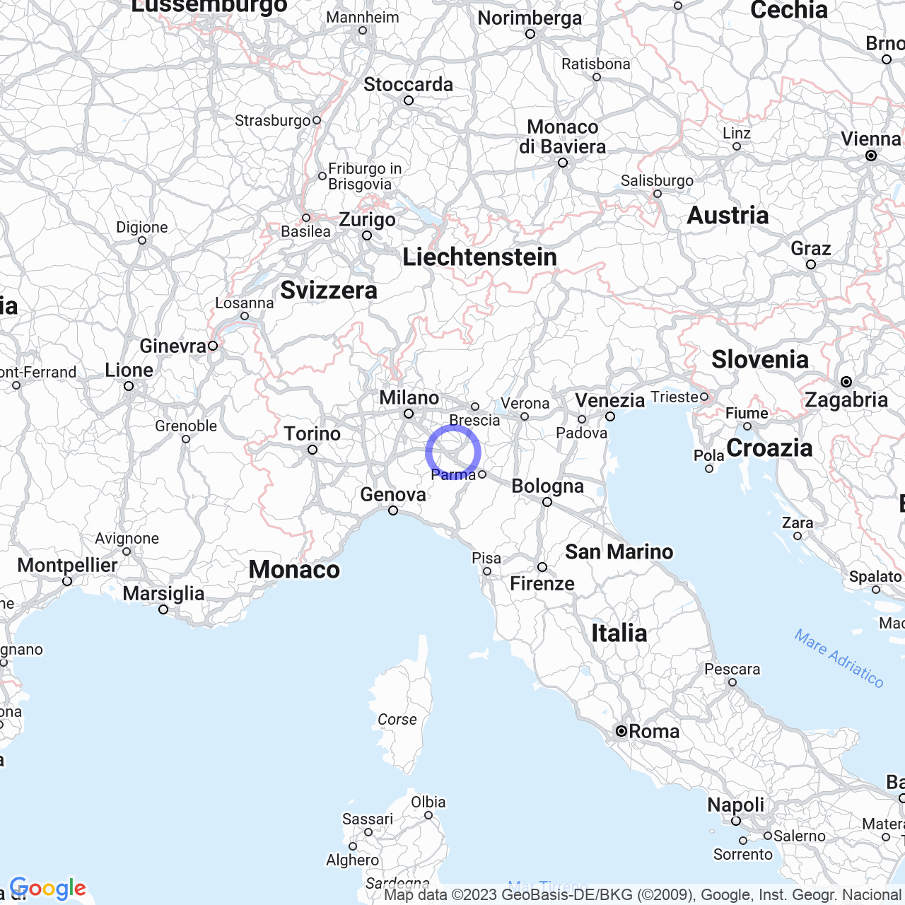 Mappa di Fossadello in Caorso