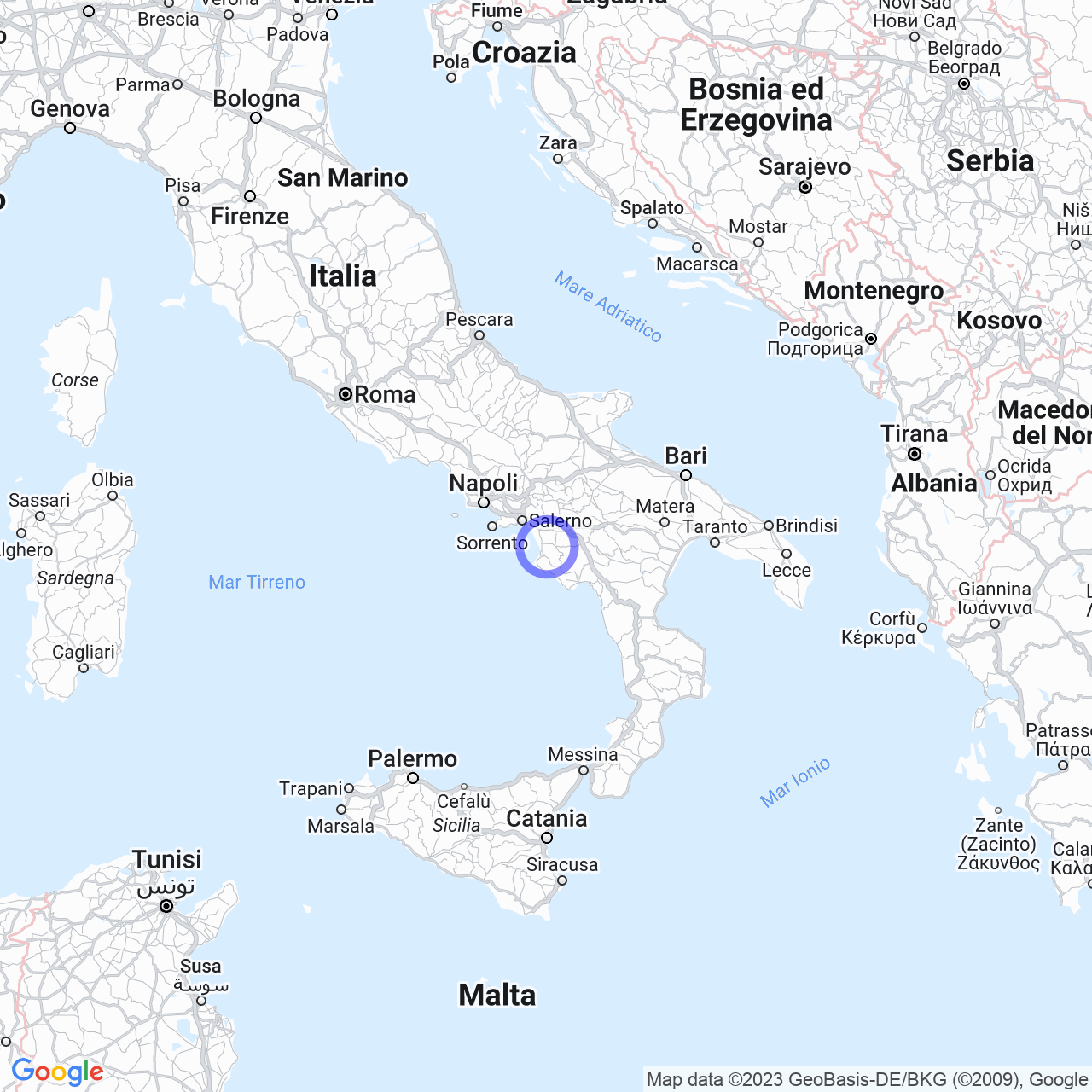 Mappa di Residenza-dorica in Capaccio