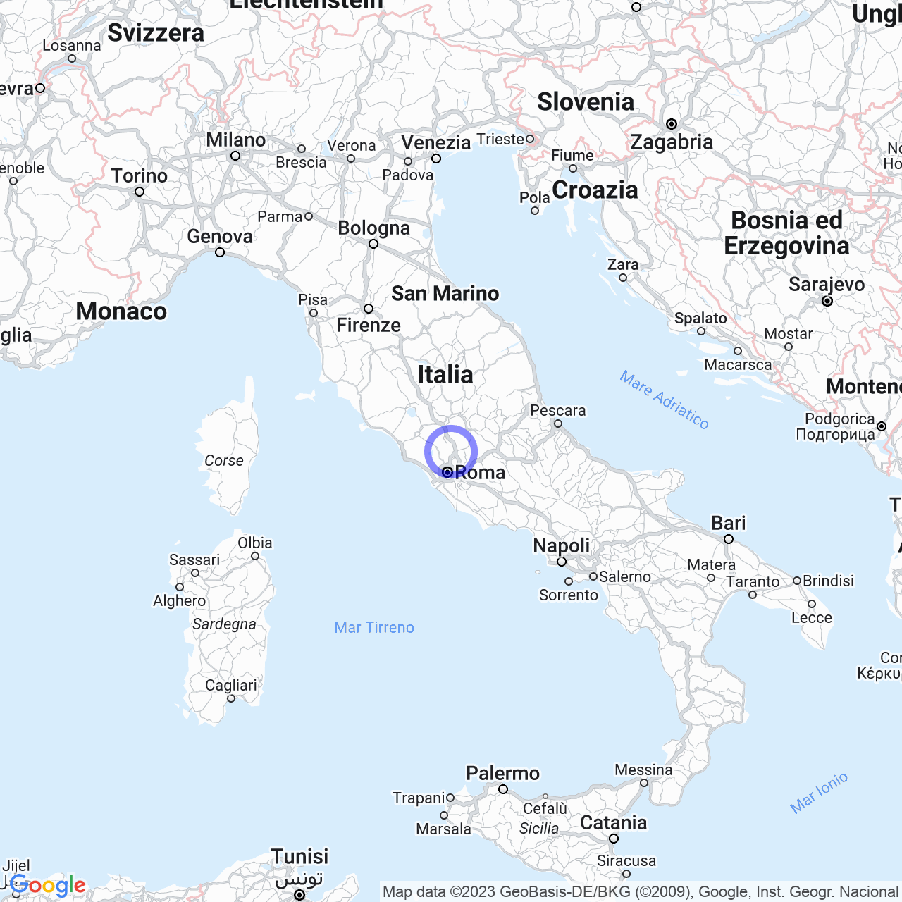 Mappa di Bivio di Capanelle in Capena