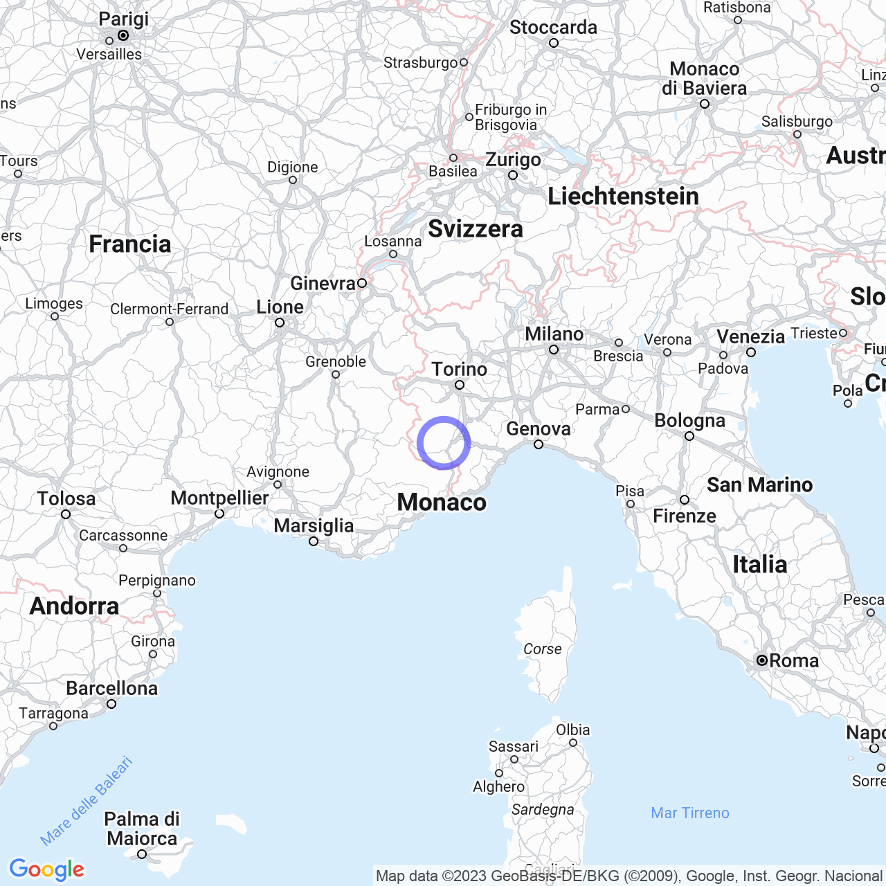 Mappa di Cascina Bianca in Caraglio