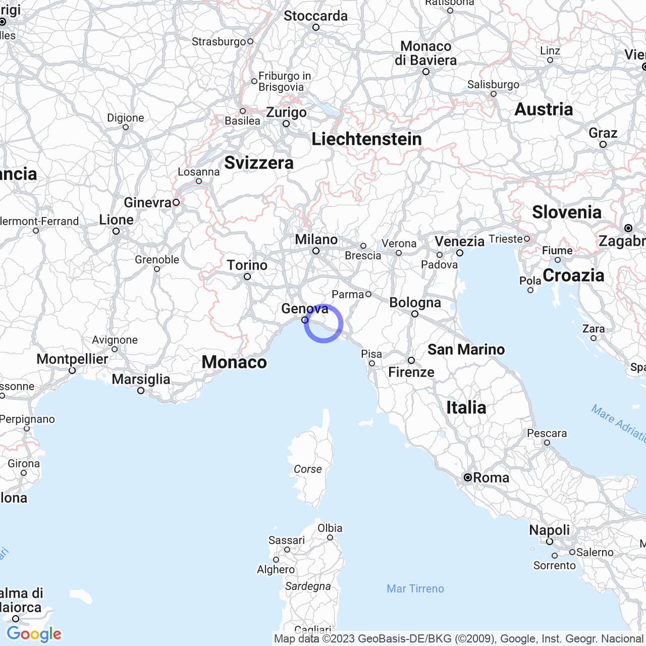 Mappa di Rivarola in Carasco