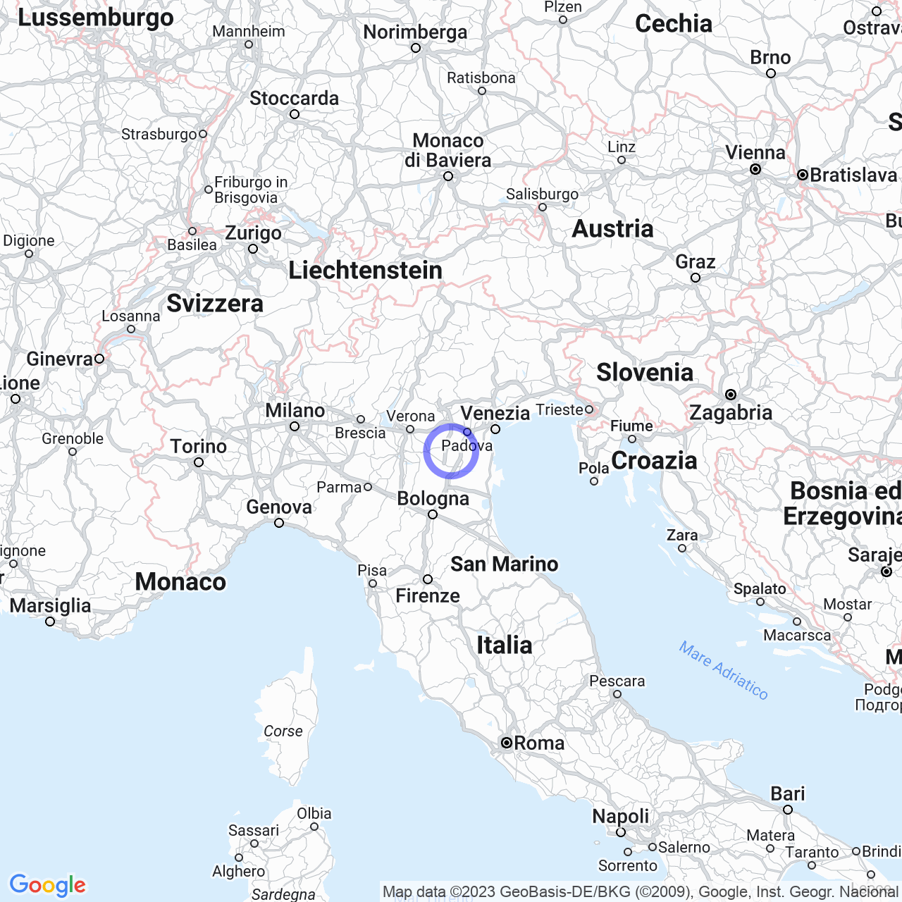 Mappa di Buttarello in Carceri