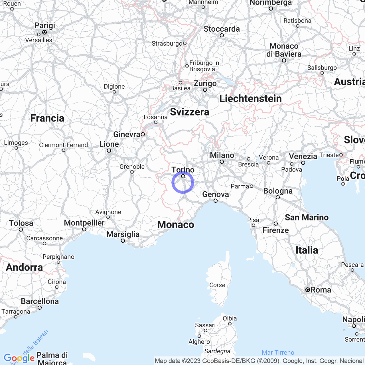 Mappa di Regione Ponte Po in Carignano