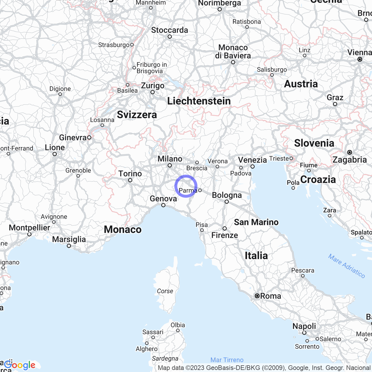 Mappa di Case Bruciate-centi in Carpaneto Piacentino