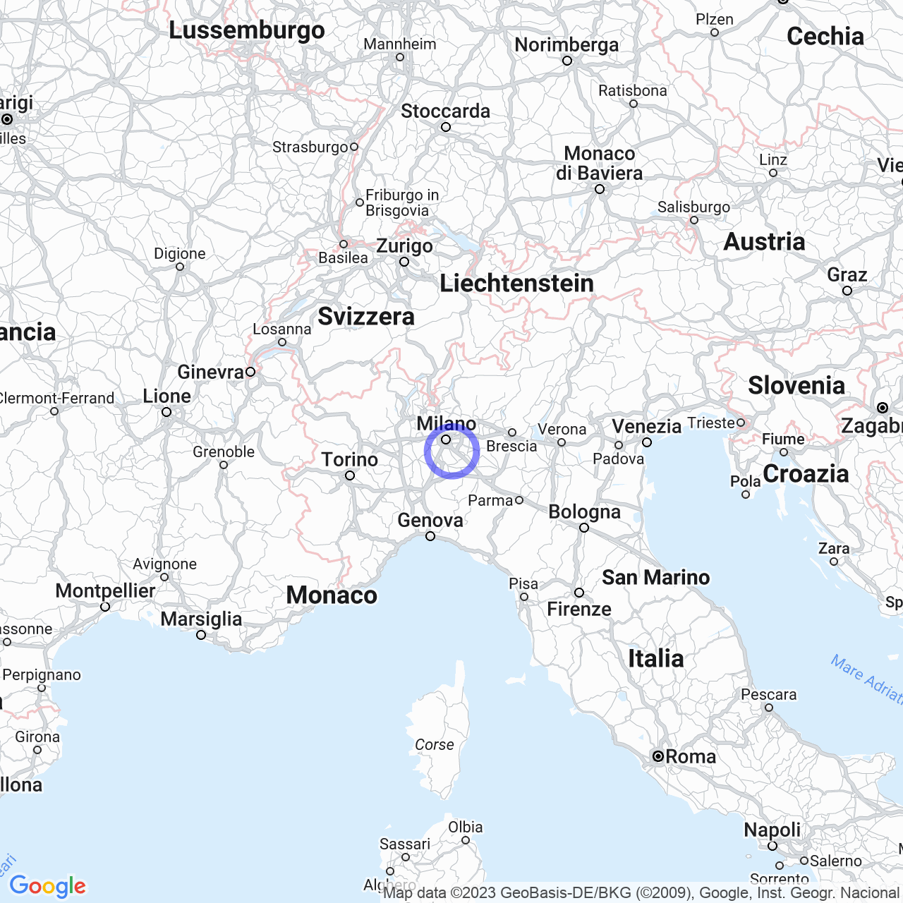 Mappa di Cascina Zunico in Carpiano