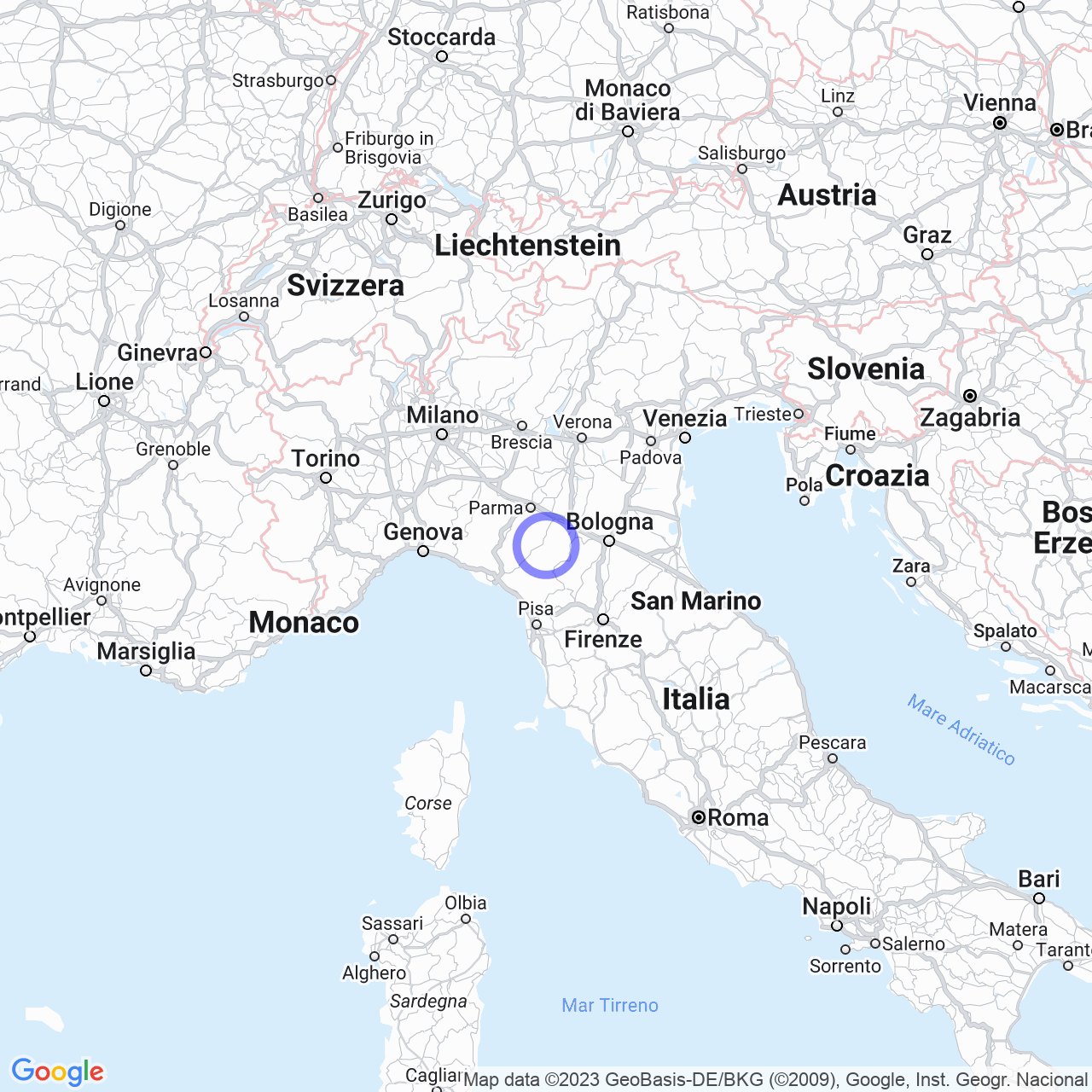 Mappa di Pizzarotto in Carpineti