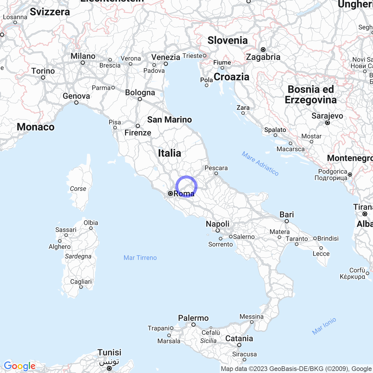 Mappa di Colli di Montebove in Carsoli