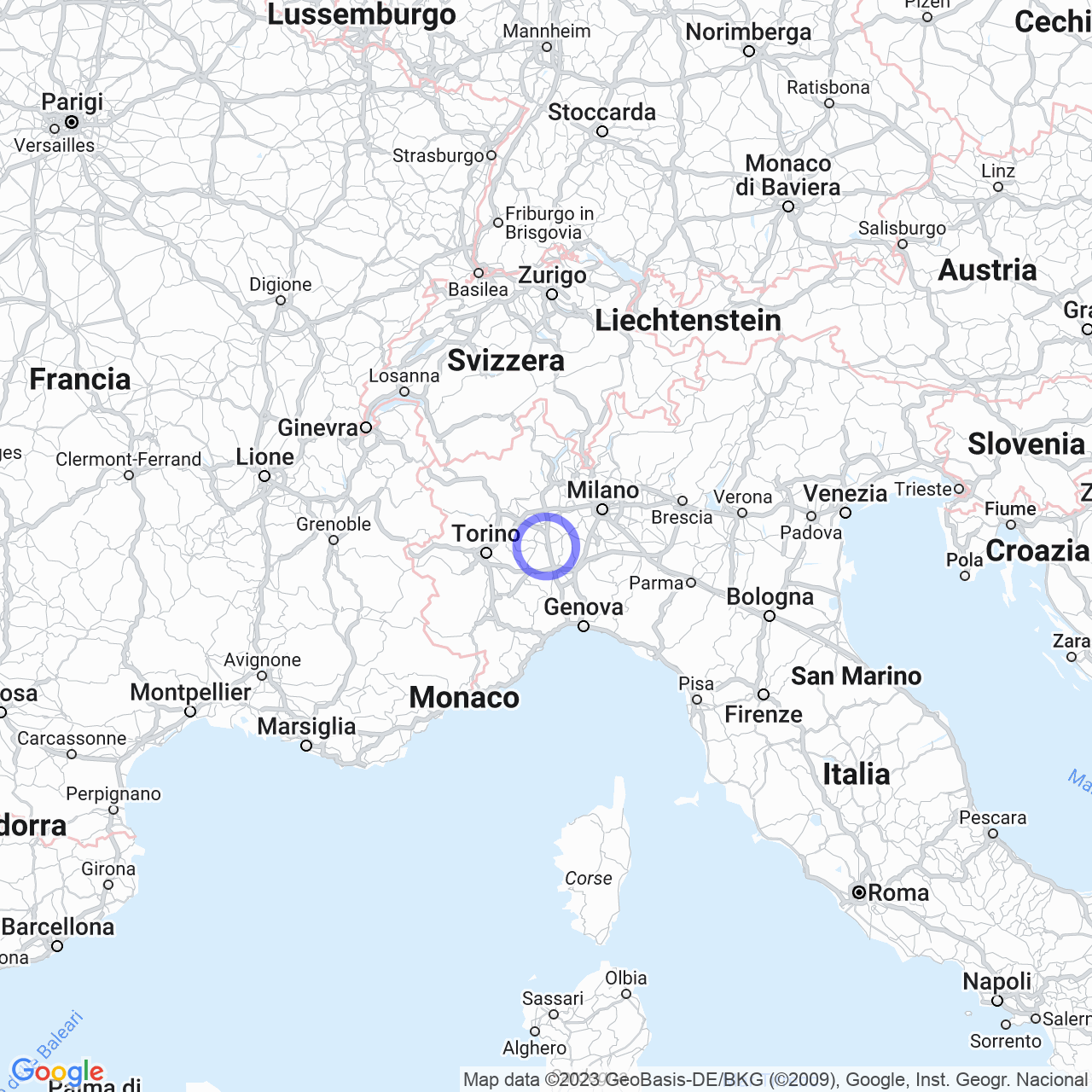 Mappa di Castellino in Casale Monferrato