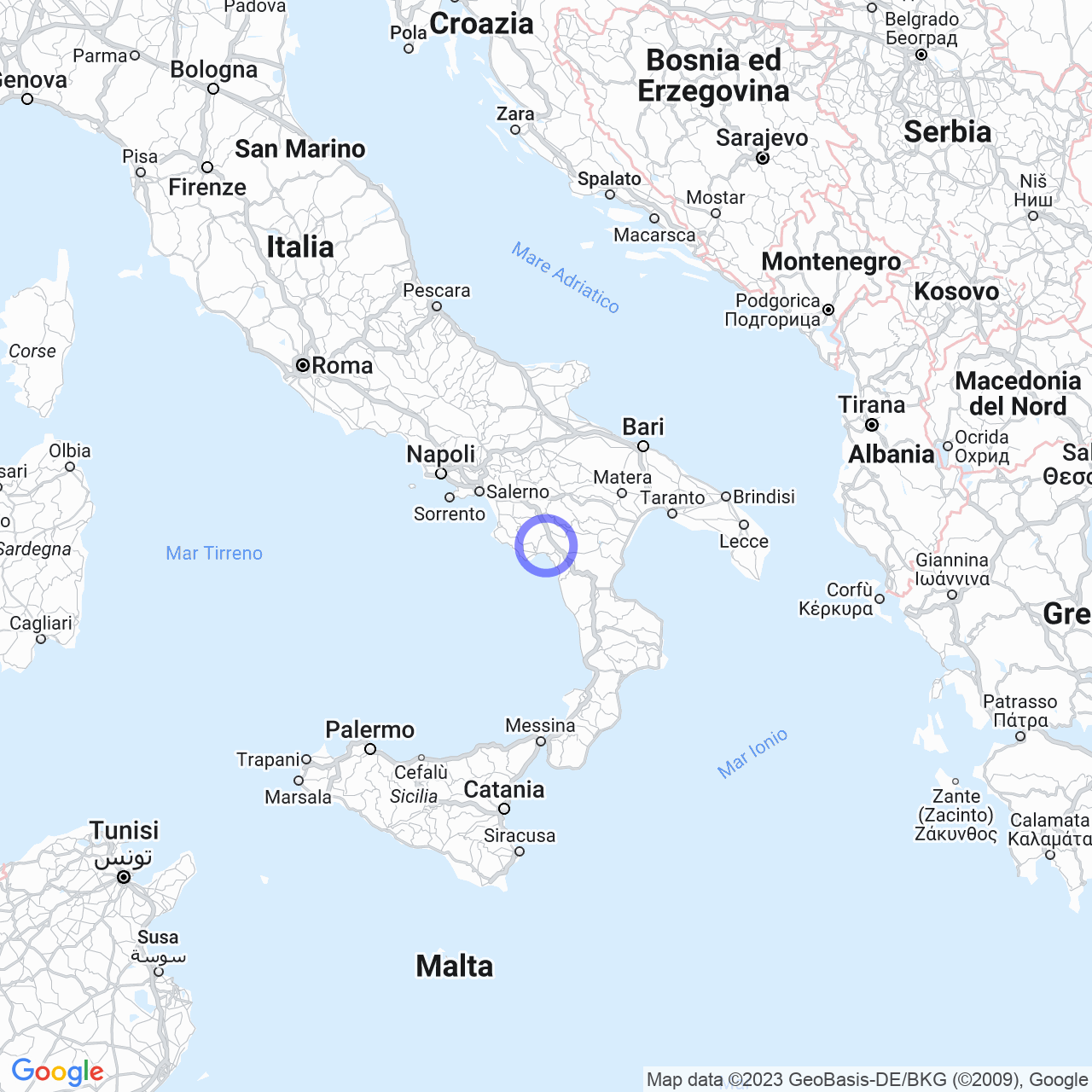 Mappa di Melette in Casaletto Spartano