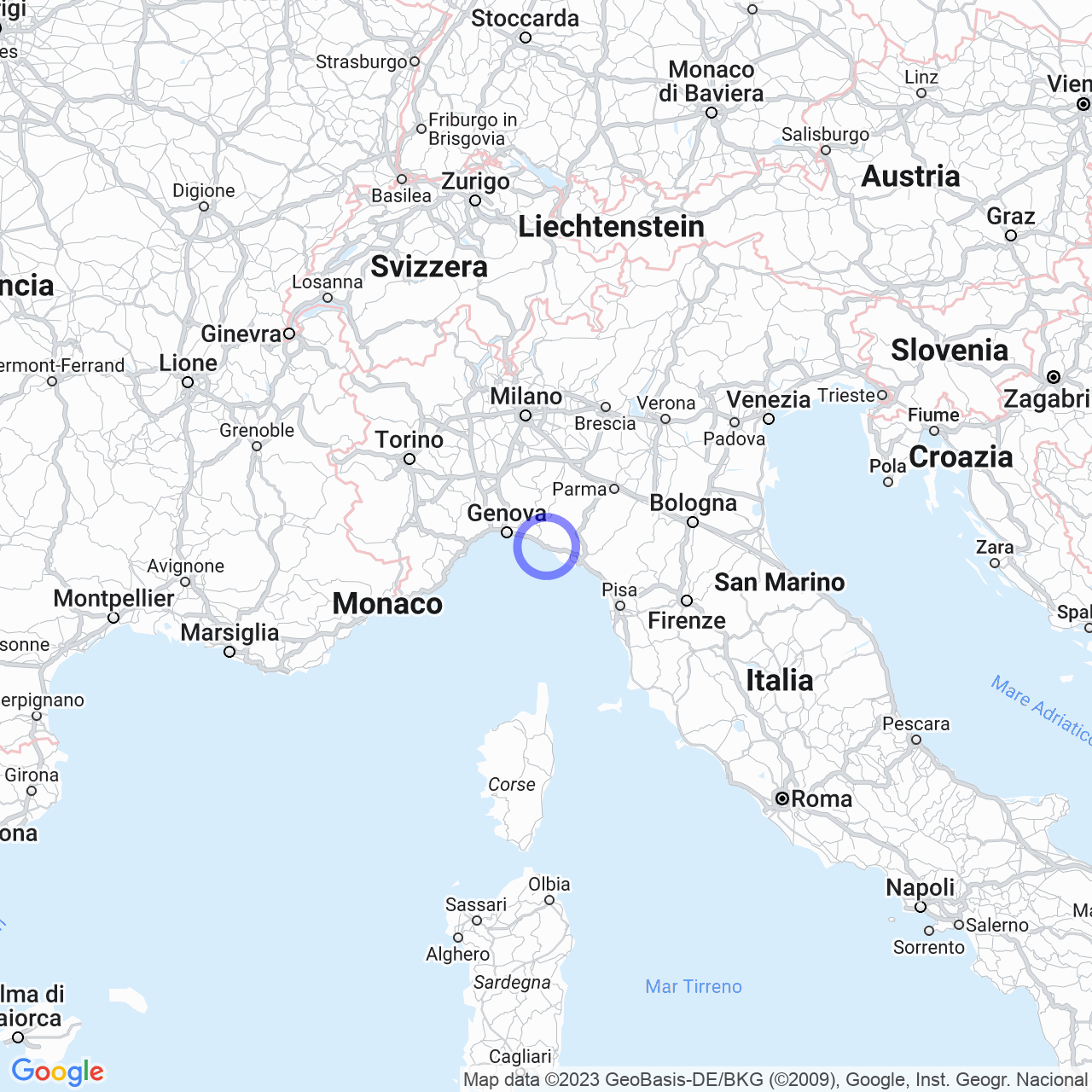 Mappa di Novano in Casarza Ligure