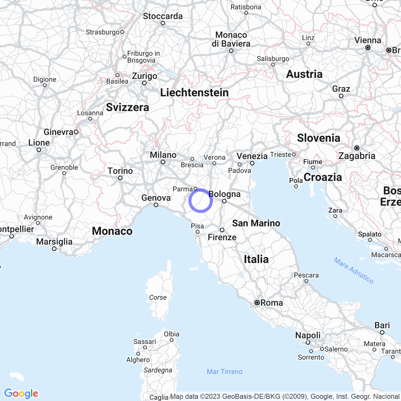 Mappa di Montale in Casina