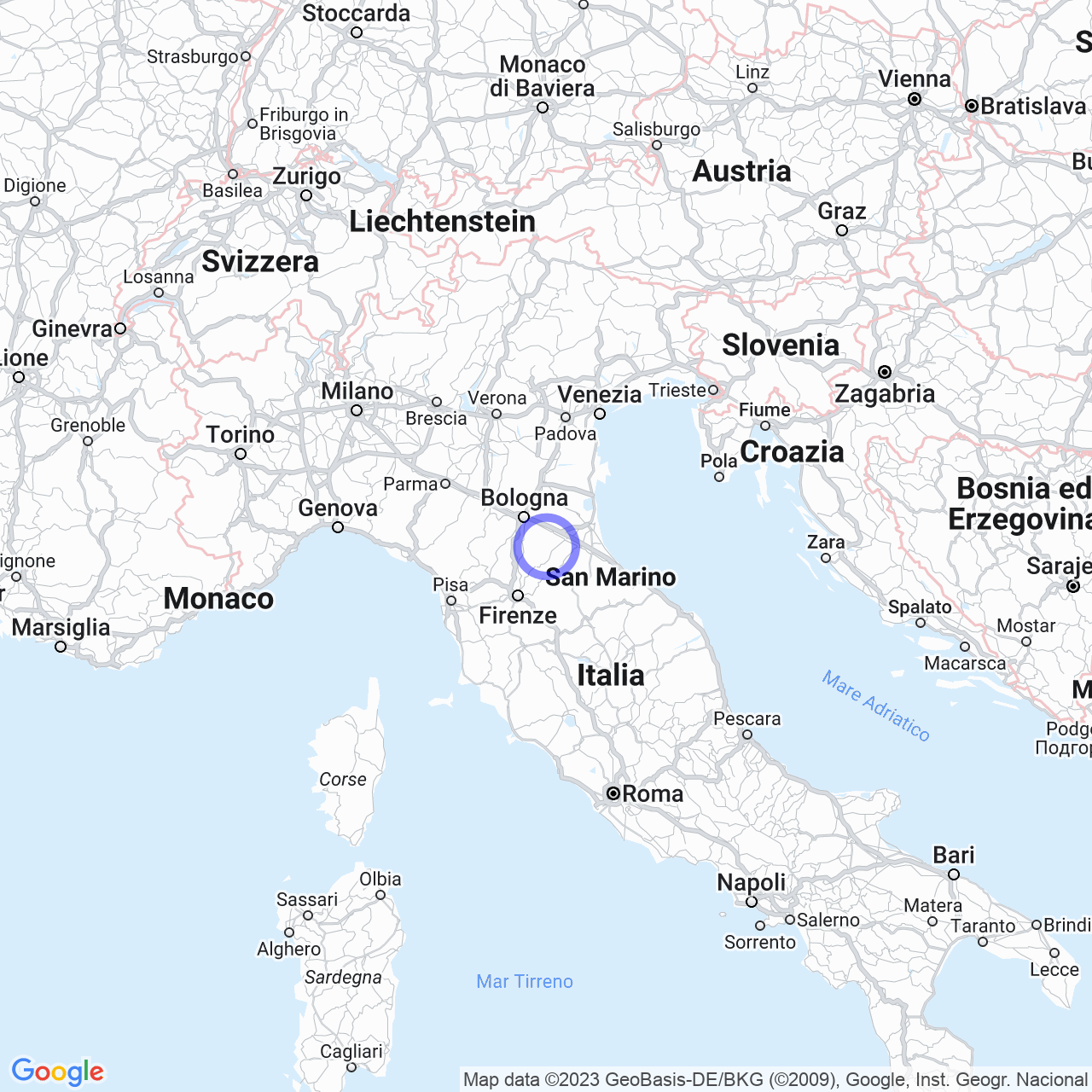 Mappa di Mercatale in Casola Valsenio