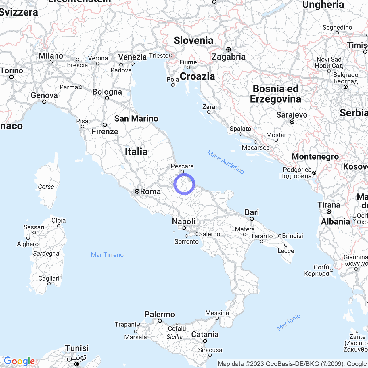 Mappa di Zona Industriale Casoli Est in Casoli