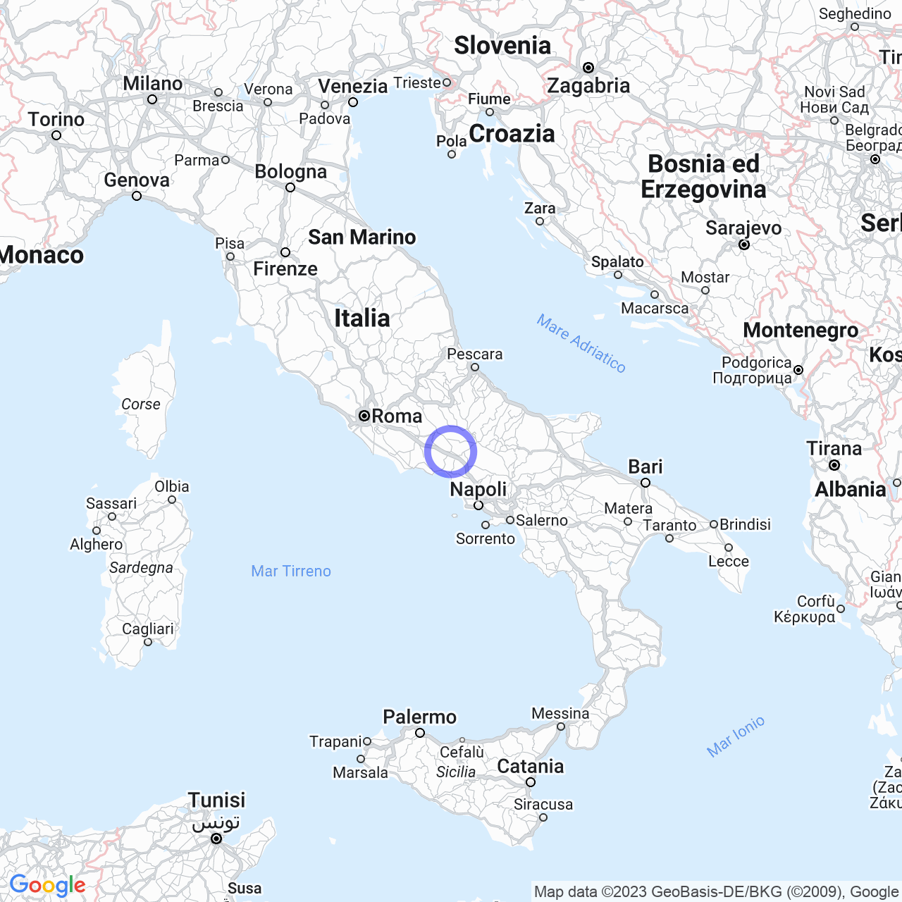 Mappa di Cappella Morrone in Cassino