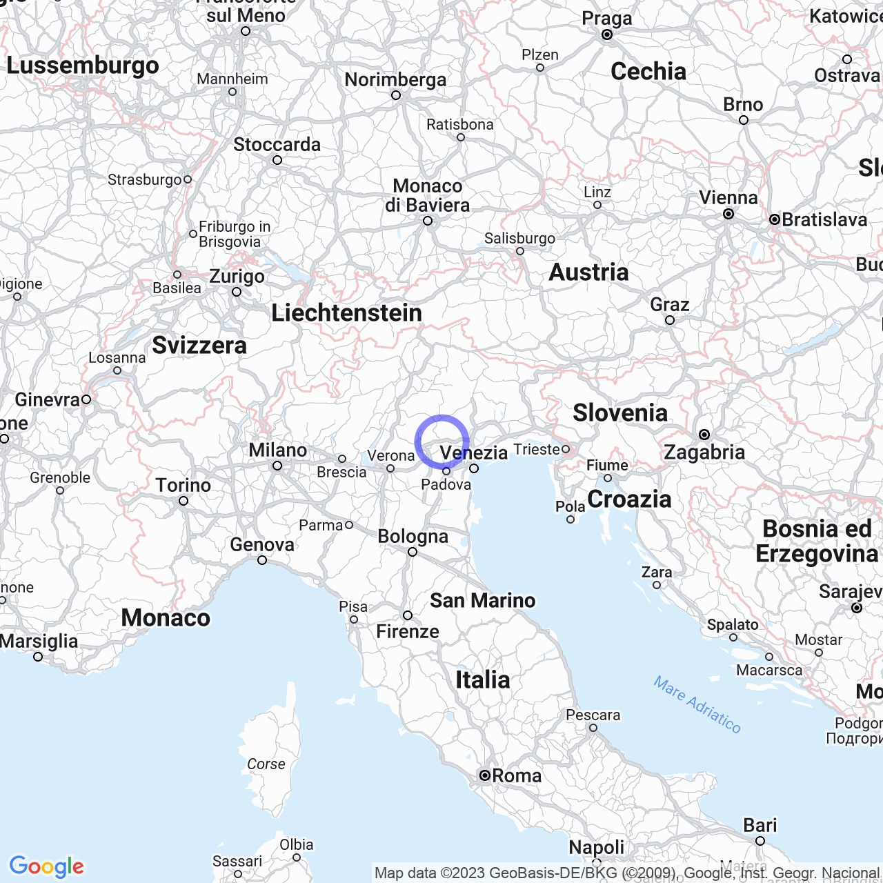 Mappa di Borgo Asiago in Cassola