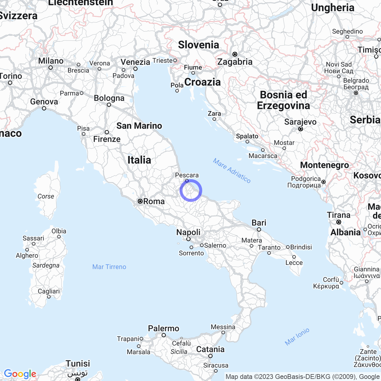 Mappa di Crocetta-colle Grande in Castel Frentano