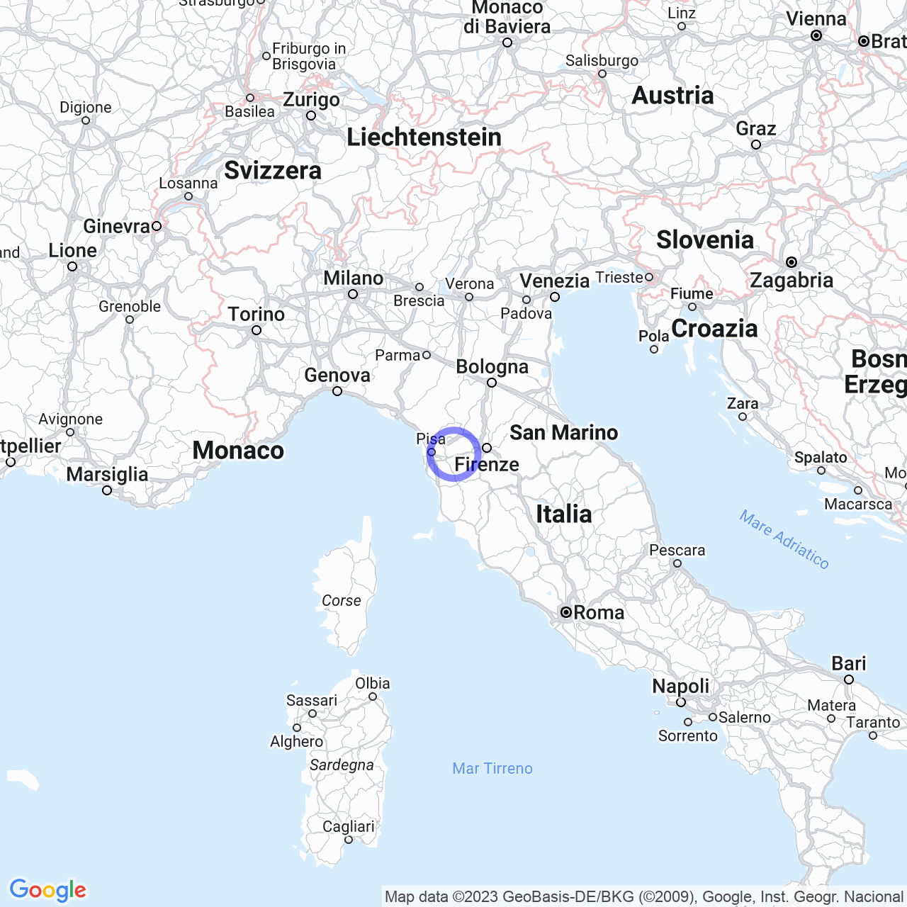 Mappa di Corte Nencettino in Castelfranco di Sotto