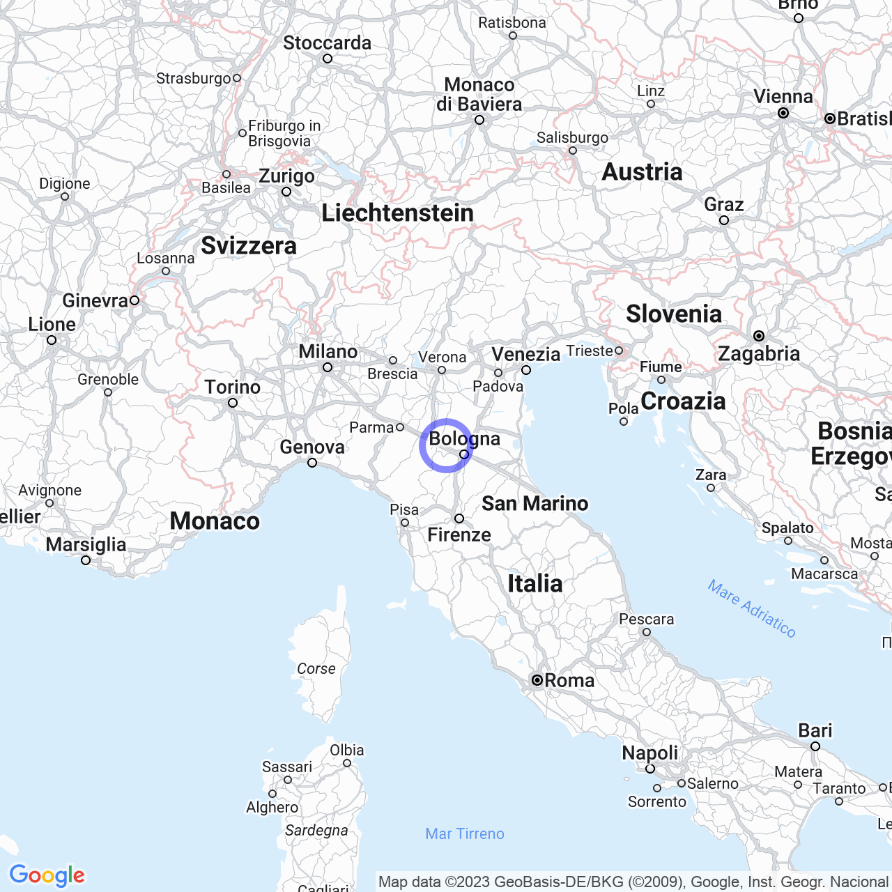 Mappa di Madonna della Provvidenza in Castelfranco Emilia