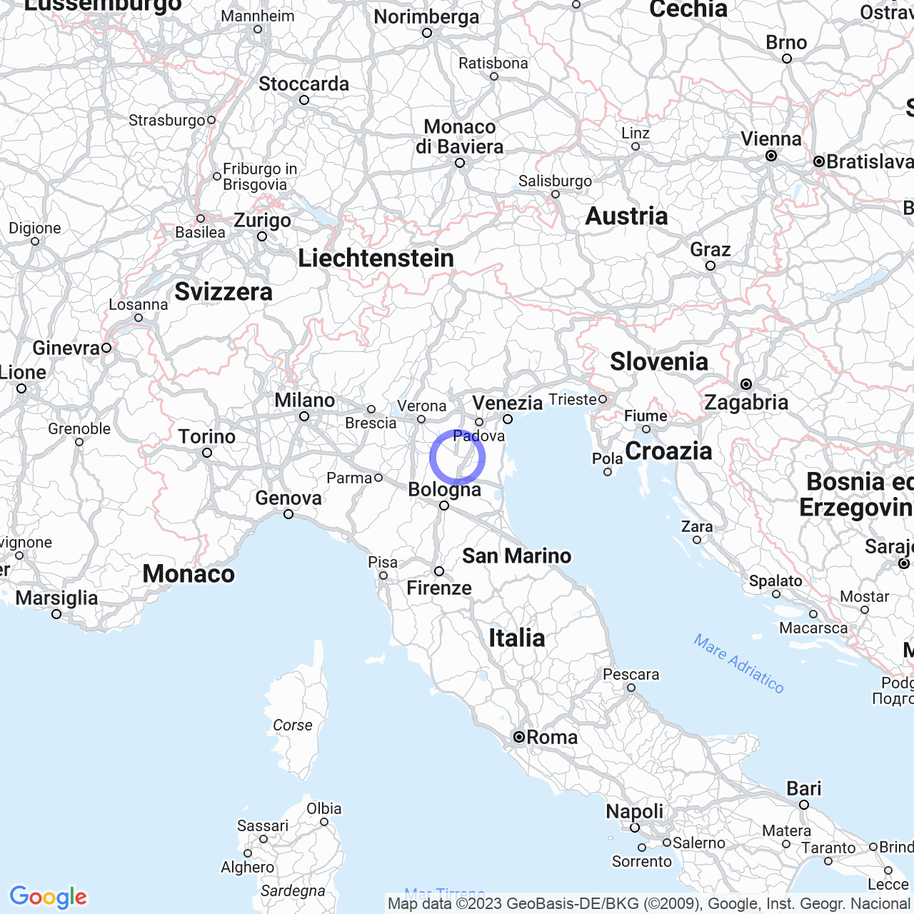 Mappa di Bressane Nord in Castelguglielmo