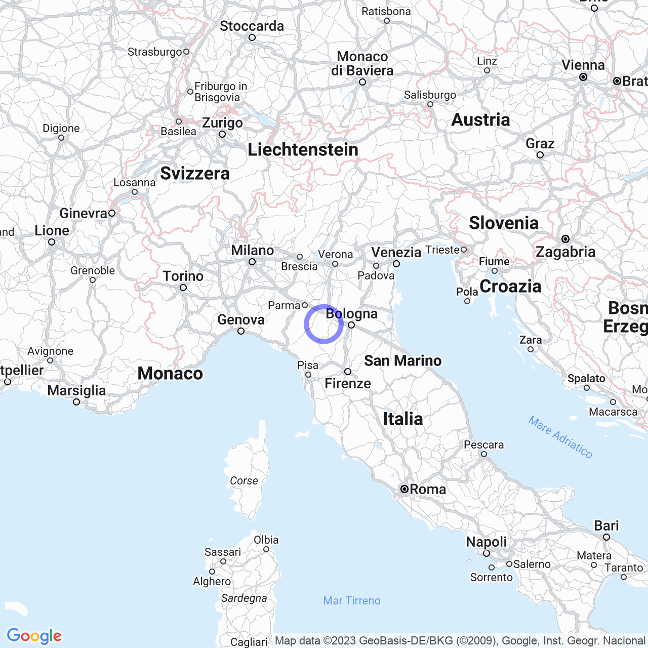 Mappa di Farneto di Sotto in Castellarano