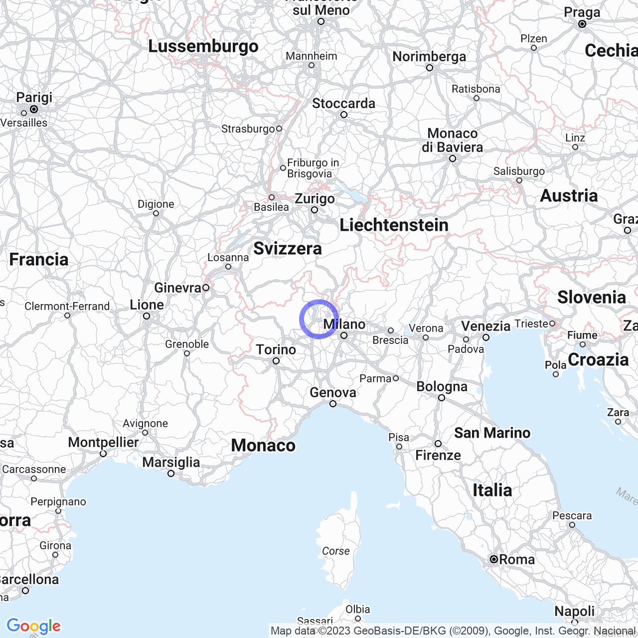 Mappa di Glisente in Castelletto sopra Ticino