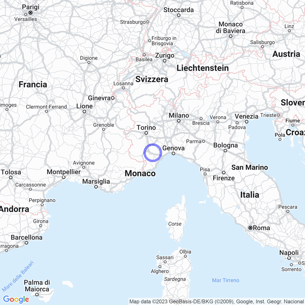 Mappa di Francolini in Castellino Tanaro