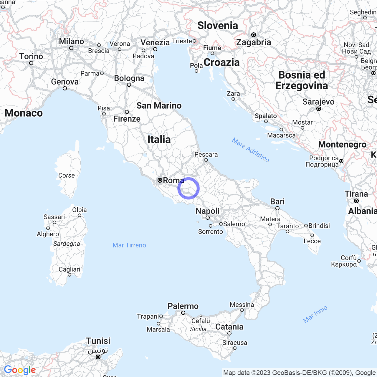 Mappa di Località Rio Martino in Castelliri