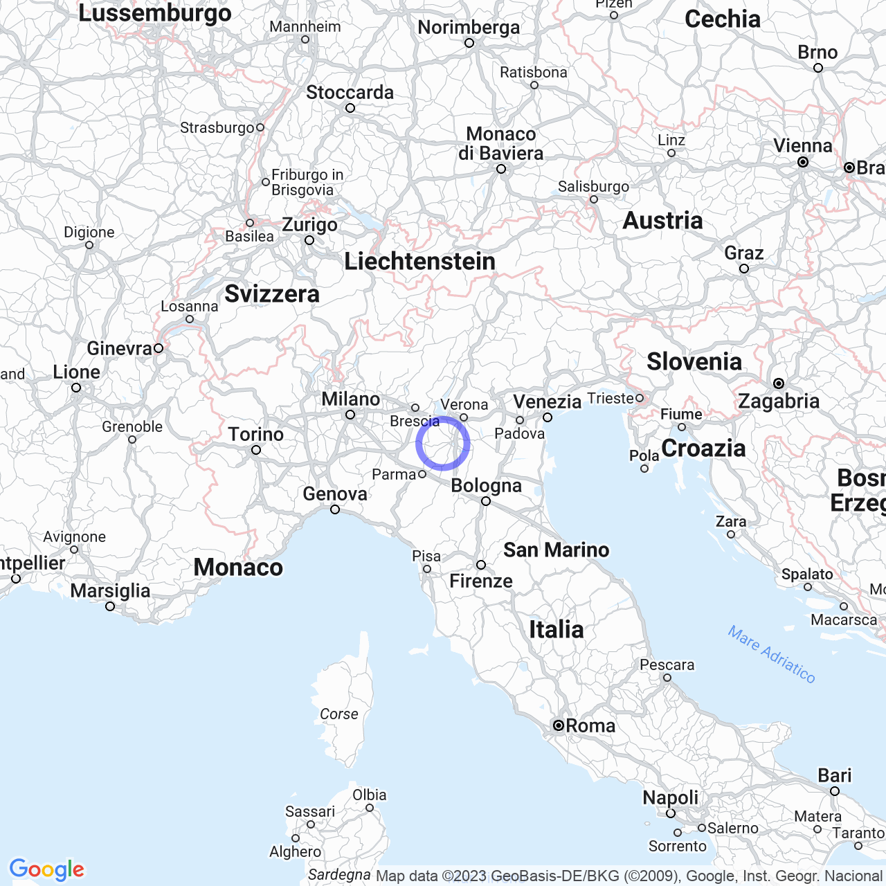 Mappa di San Lorenzo in Castellucchio