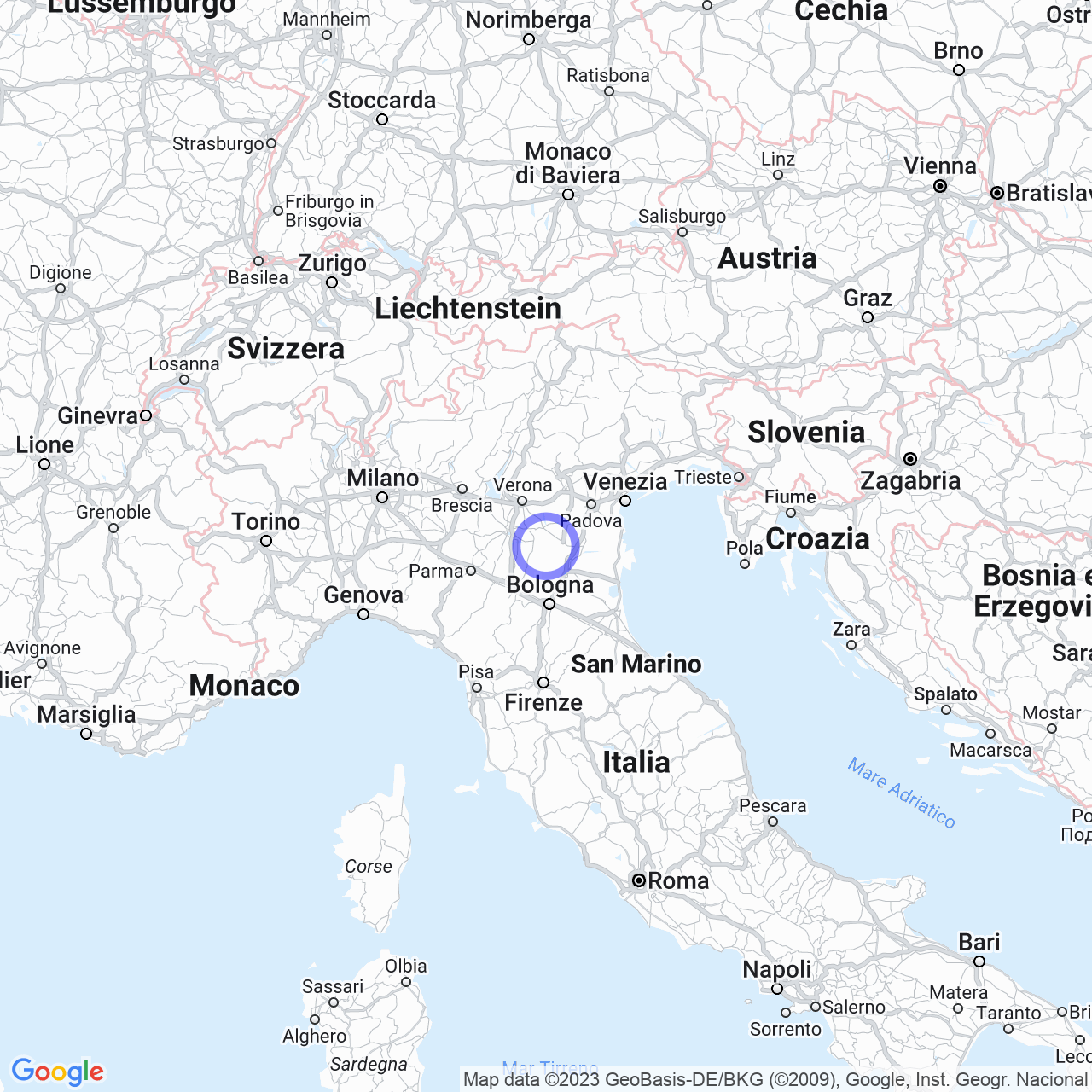 Mappa di Canaletta in Castelnovo Bariano