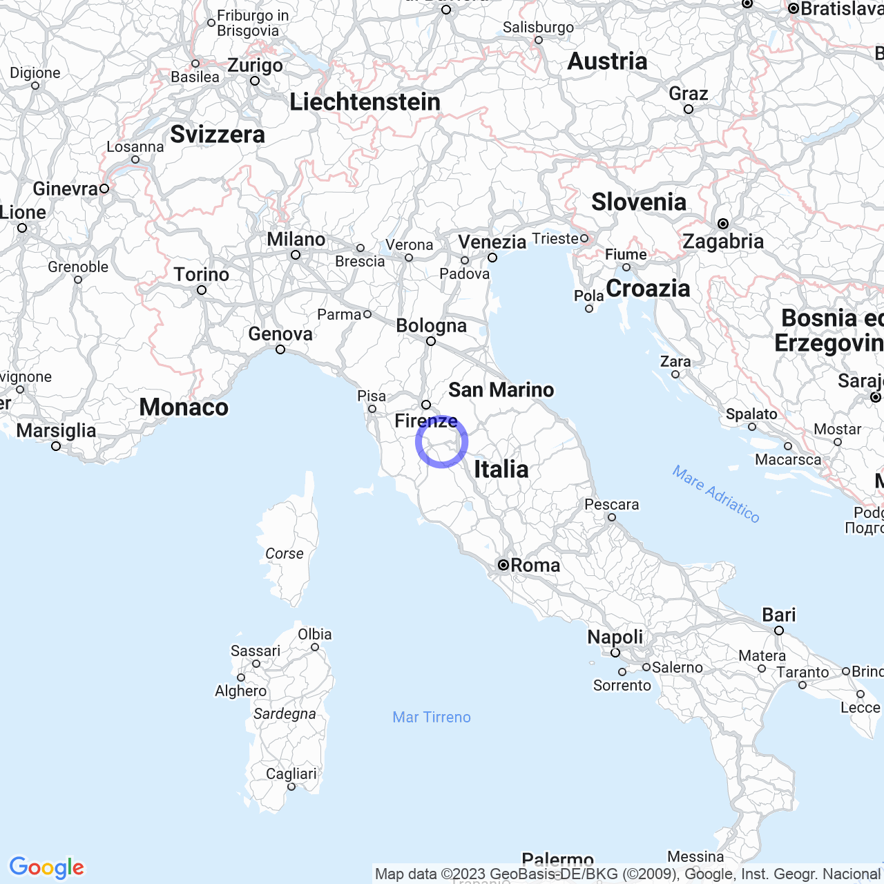 Mappa di Pacina in Castelnuovo Berardenga