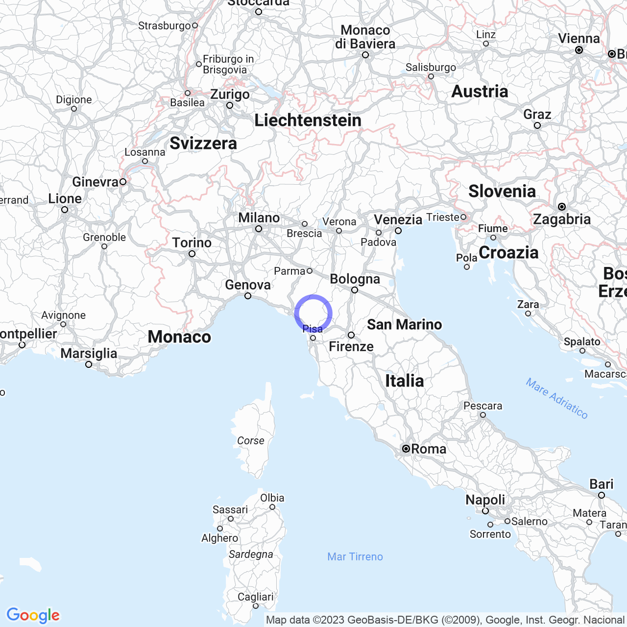 Mappa di Cerretoli in Castelnuovo di Garfagnana