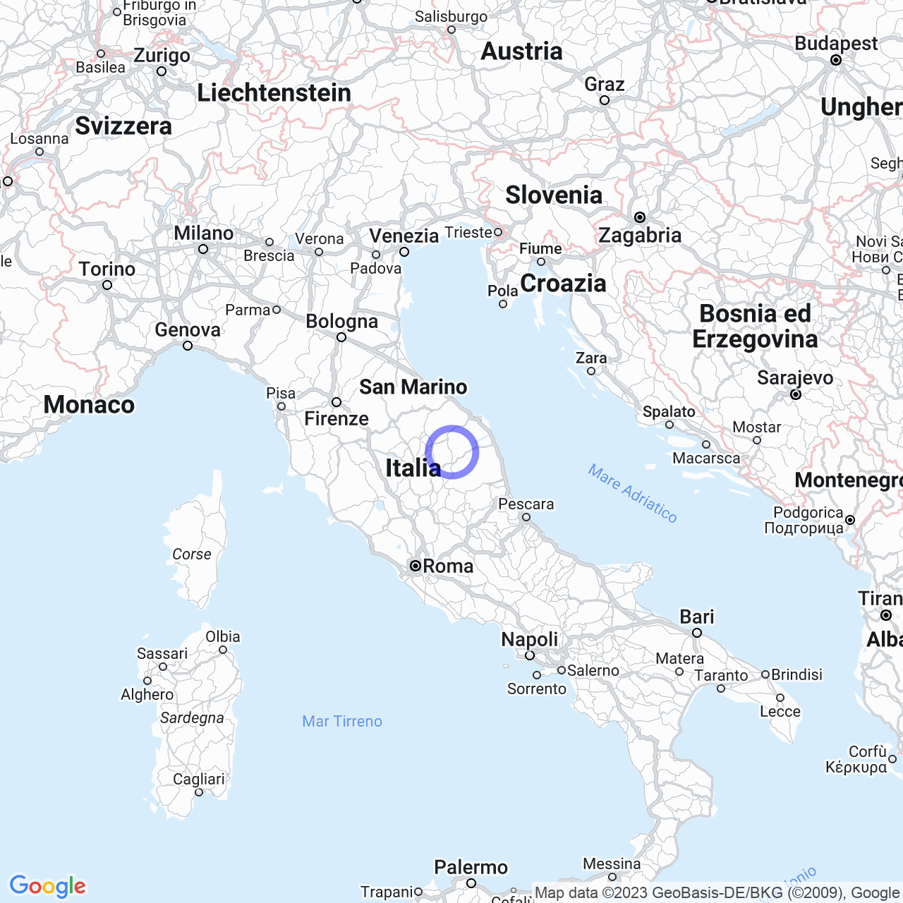 Mappa di Brondoleto in Castelraimondo