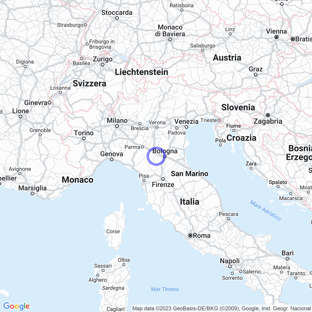 Mappa di Cà Dè Gatti in Castelvetro di Modena