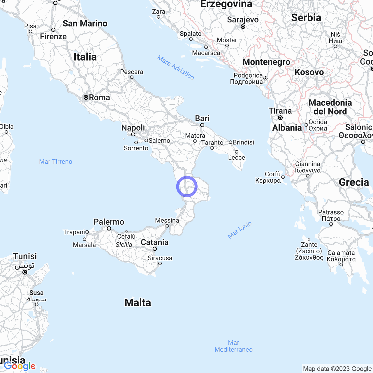 Mappa di Zerti in Castiglione Cosentino